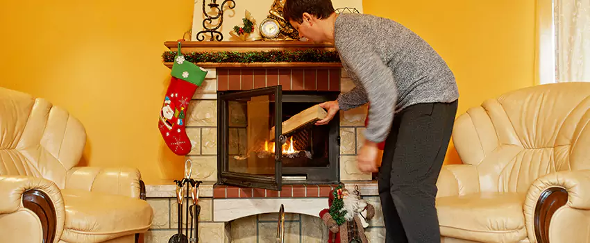 Rusted Metal Fireplace Restoration in Carol Stream, Illinois